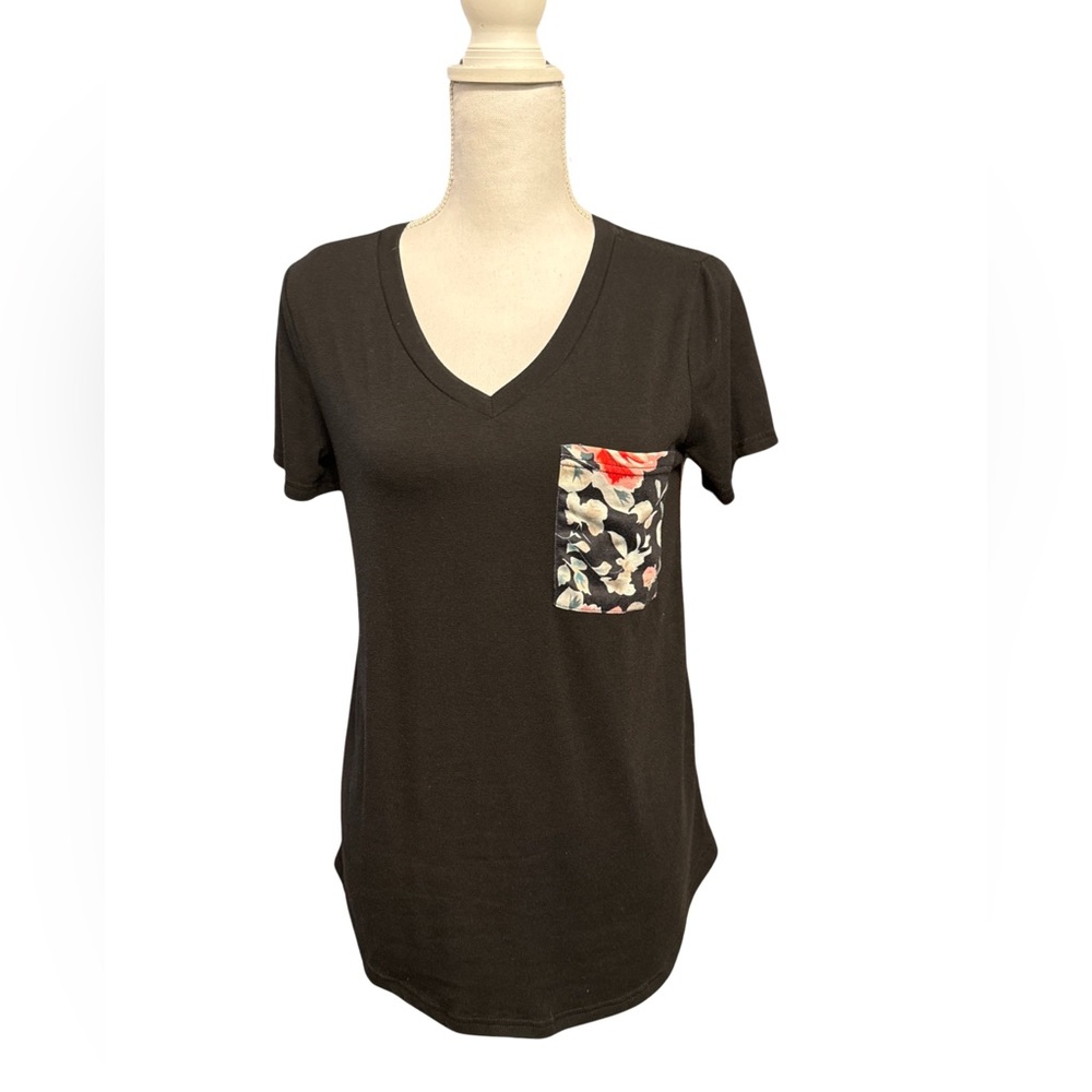 Like New Black & Floral Tee Small